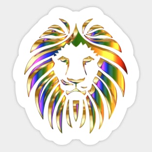 Golden Rainbow Lion Mane Sticker